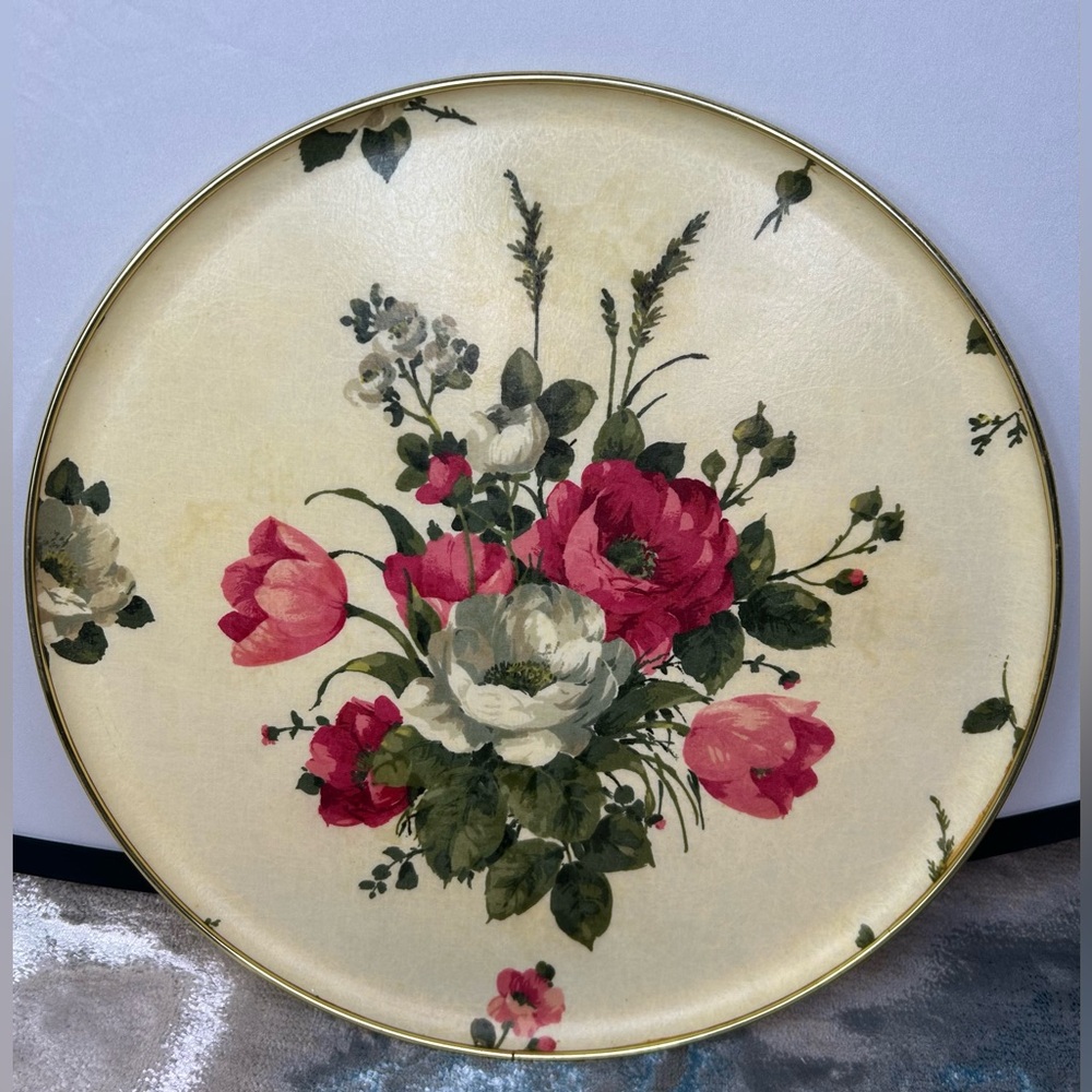 1970s Peony Serving Tray